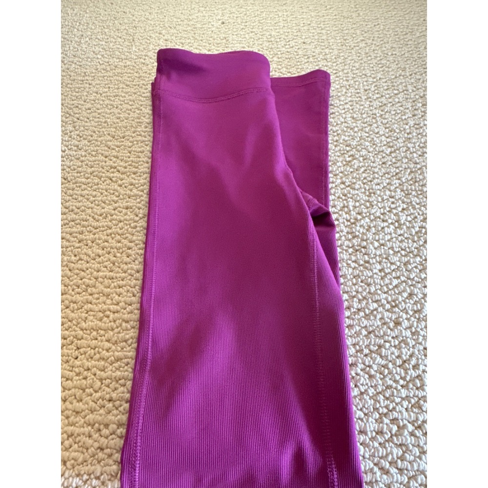 Yogalicious Girls Rib Everyday Flare Magenta Purple Leggings L 12 Yoga Pants